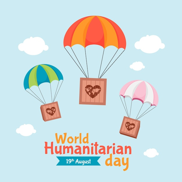 Wereld humanitaire dag in platte ontwerp
