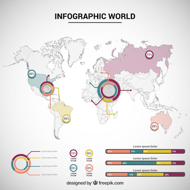 Gratis vector wereld infographic