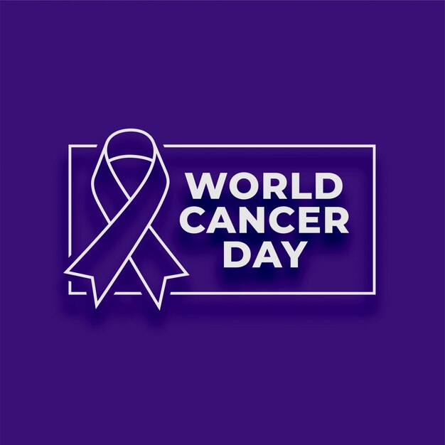 Wereld kanker dag paarse poster achtergrond
