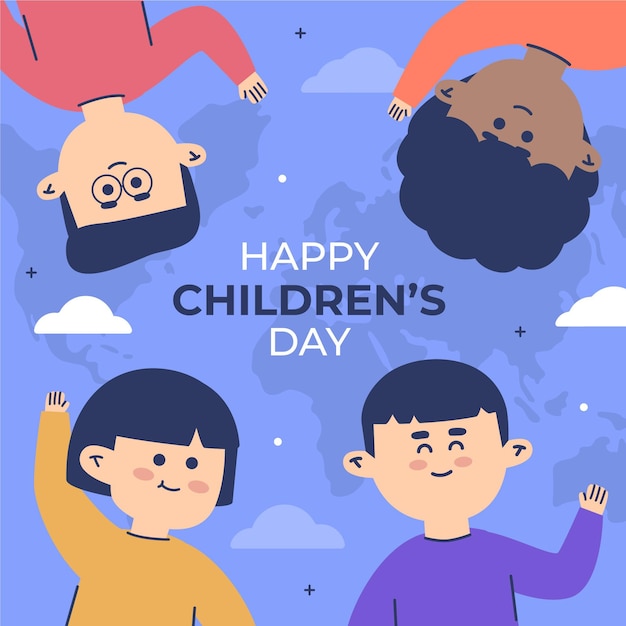 Wereld kinderdag illustratie ontwerp