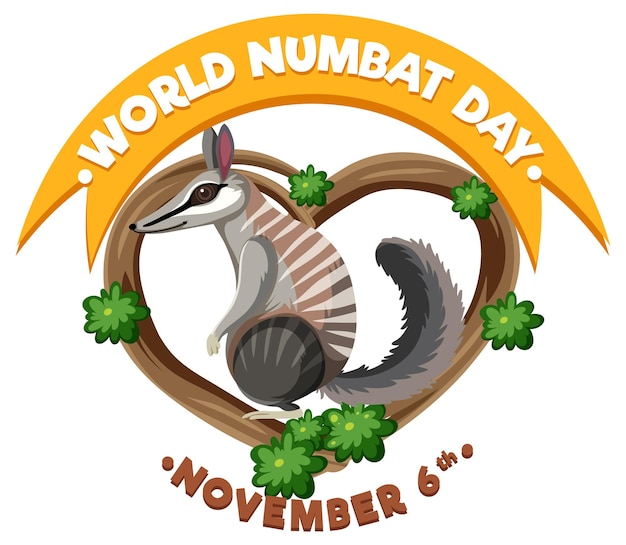 Wereld numbat dag logo concept