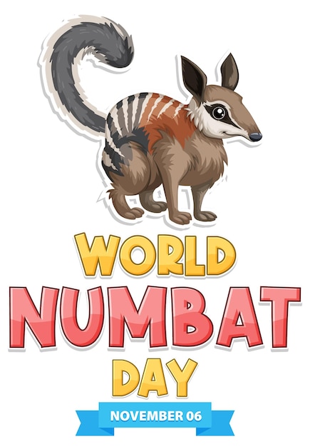 Gratis vector wereld numbat dag logo ontwerp