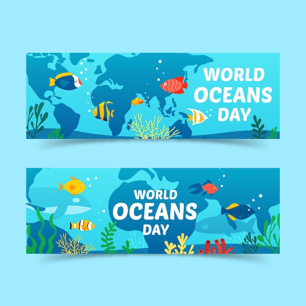 Wereld oceanen dag banner