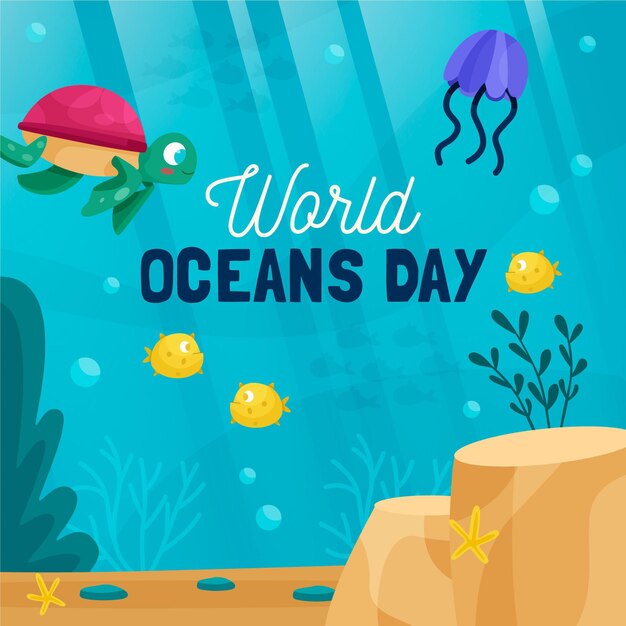 Wereld oceanen dag evenement concept