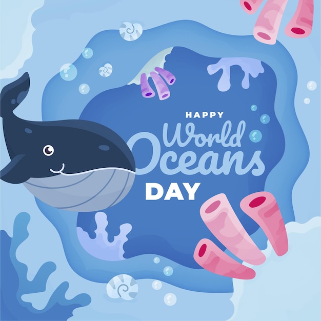 Wereld oceanen dag met wale