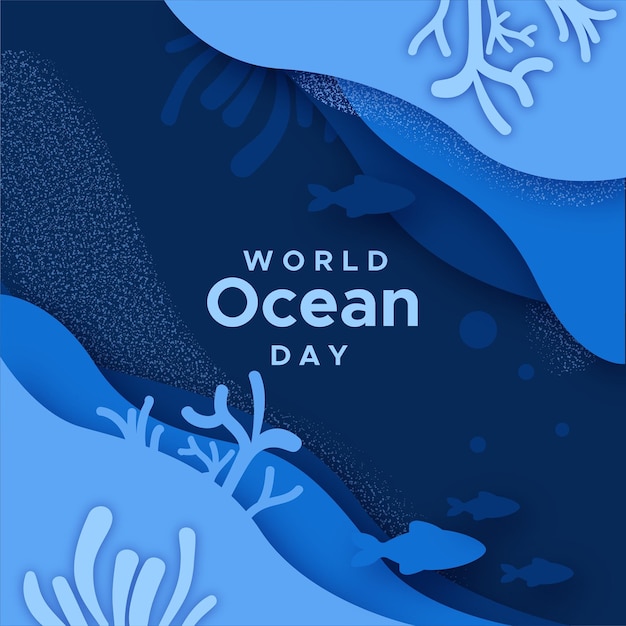Gratis vector wereld oceanen dagviering