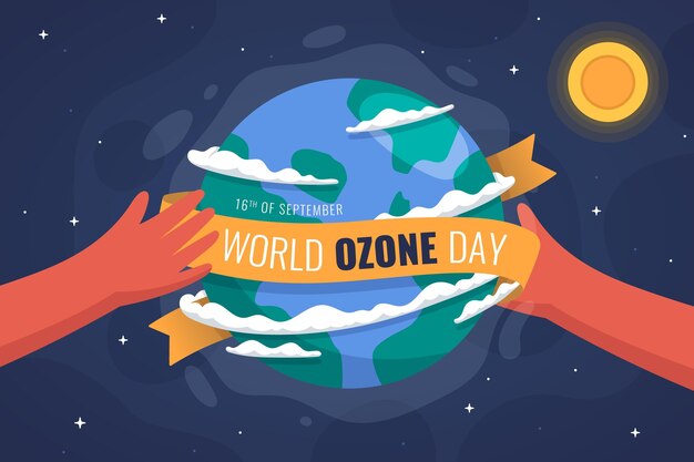 Wereld ozon dag achtergrond