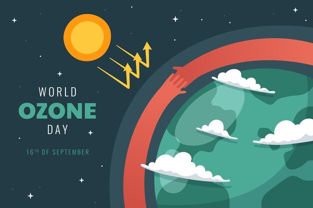 Wereld ozon dag achtergrond