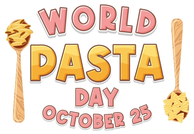 Gratis vector wereld pasta dag banner ontwerp