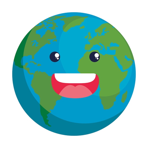 Gratis vector wereld planeet aarde glimlachend personage