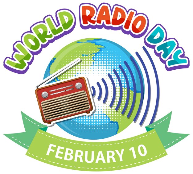 Gratis vector wereld radio dag banner