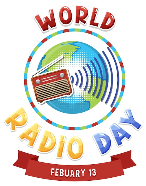 Gratis vector wereld radio dag banner