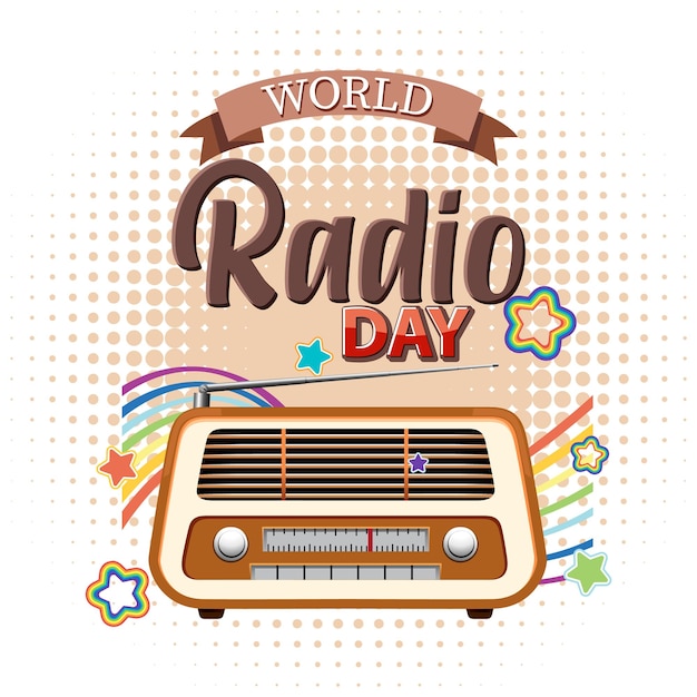 Gratis vector wereld radio dag banner