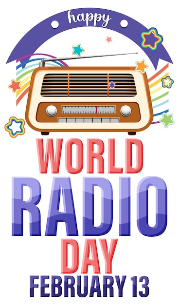 Gratis vector wereld radio dag banner