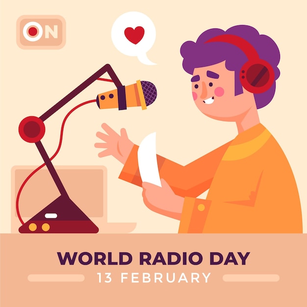 Wereld radio dag karakter praten