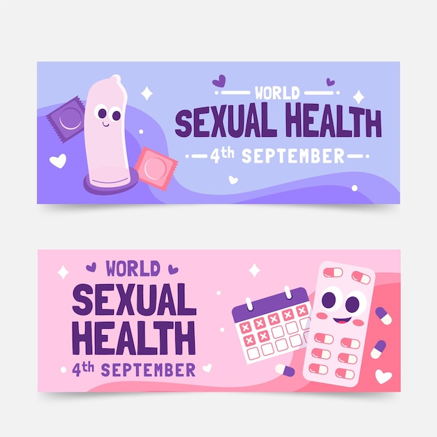 Wereld seksuele gezondheidsdag horizontale banners set