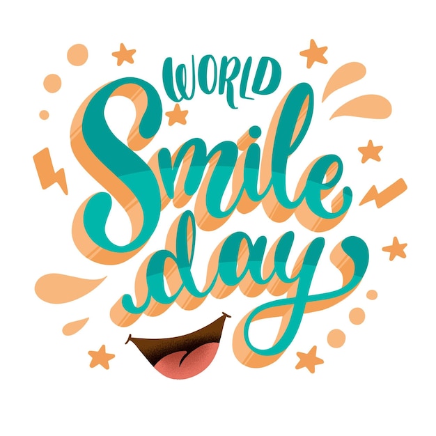 Wereld smile dag belettering