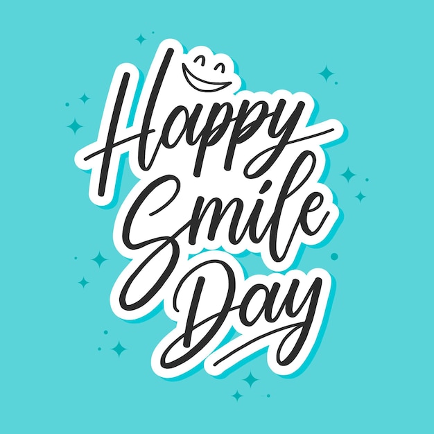 Wereld smile dag belettering