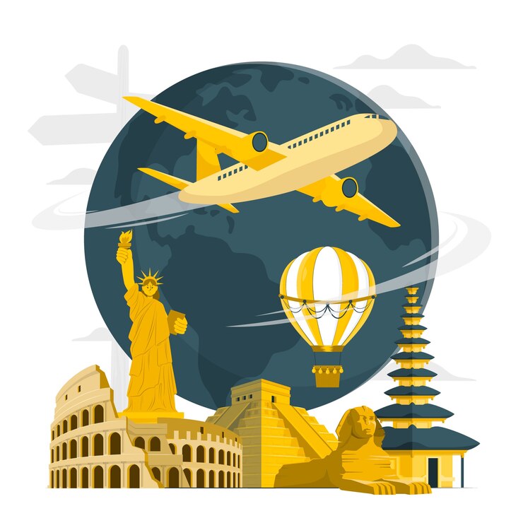 Gratis Vector wereld toerisme dag concept illustratie