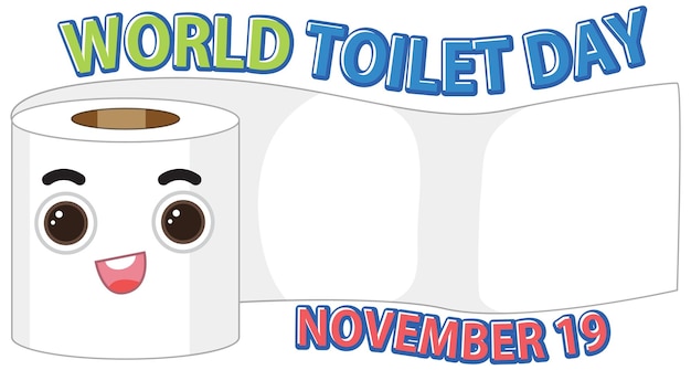 Gratis vector wereld toilet dag tekstontwerp