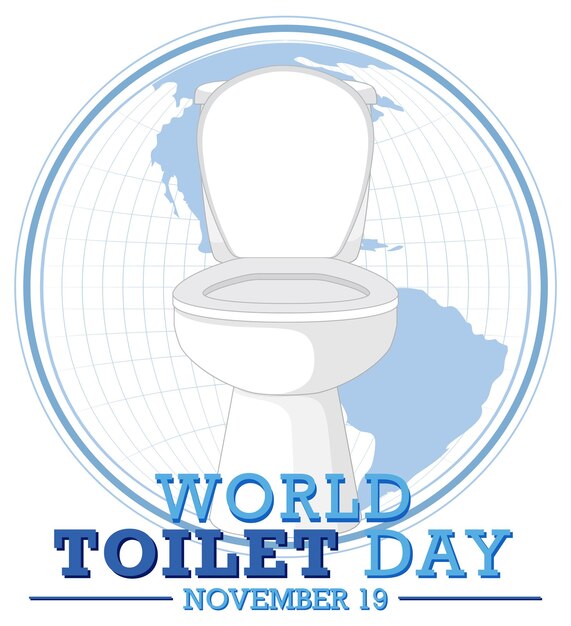Wereld toilet dag tekstontwerp
