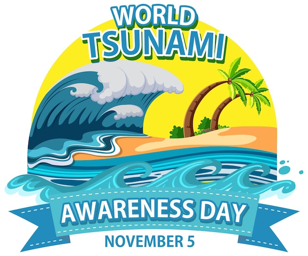 Gratis vector wereld tsunami awareness day