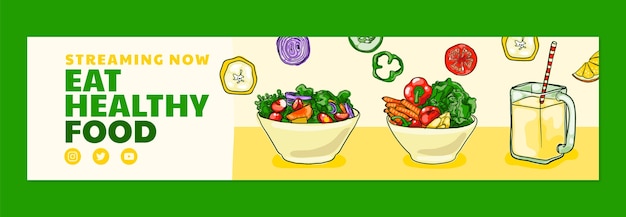 Gratis vector wereld vegan dag twitch banner