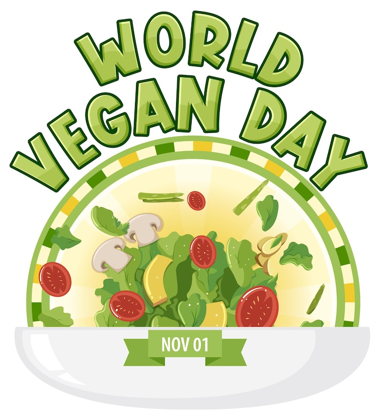 Gratis Vector wereld veganistische dag logo ontwerp