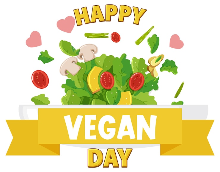 Gratis Vector wereld veganistische dag logo ontwerp