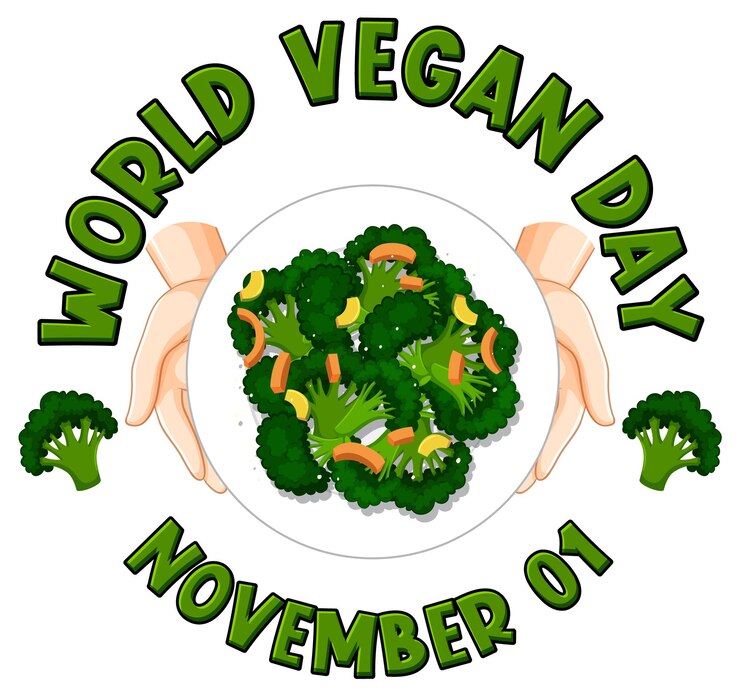 Gratis Vector wereld veganistische dag logo ontwerp