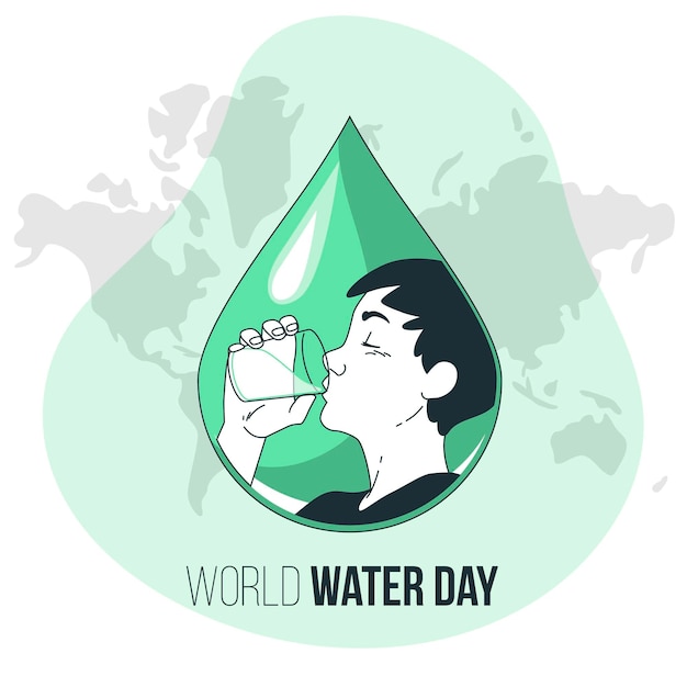 Wereld water dag concept illustratie