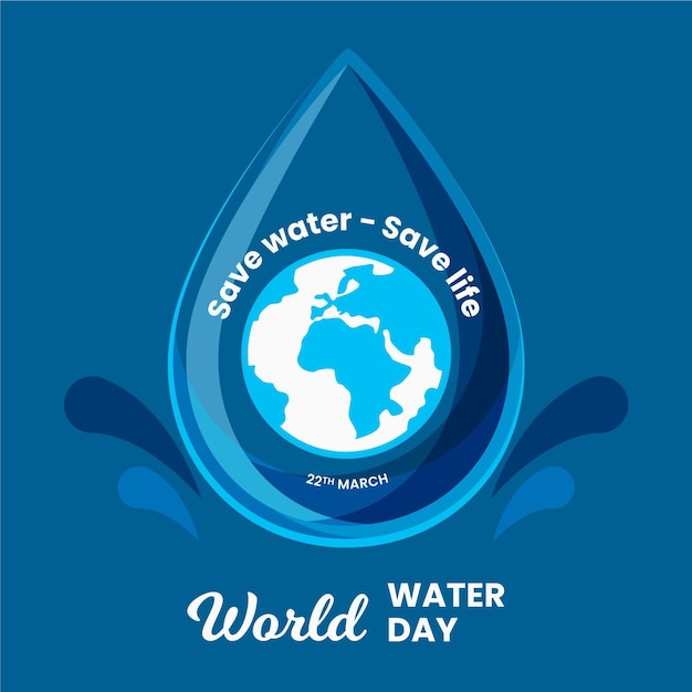 Wereld water dag hand getrokken