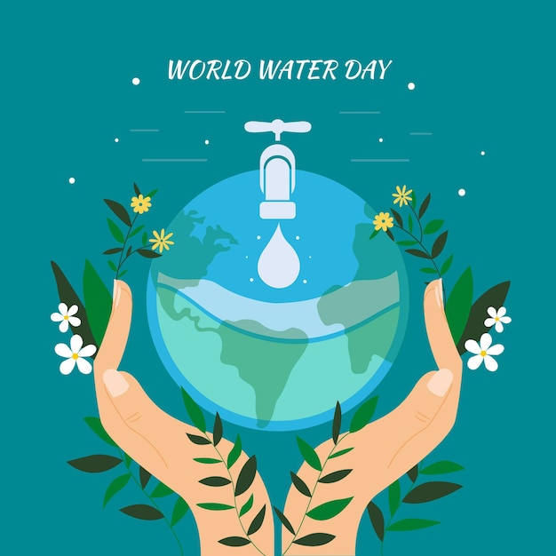 Wereld water dag hand getrokken