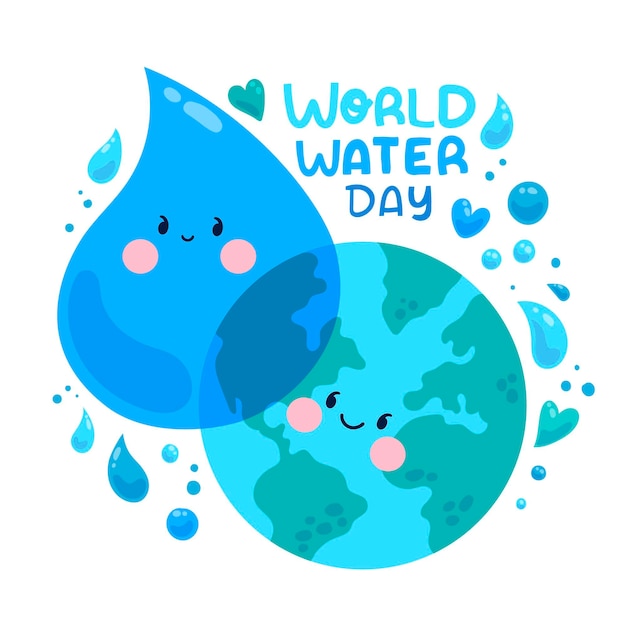 Gratis vector wereld water dag illustratie