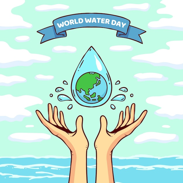 Gratis vector wereld water dag illustratie