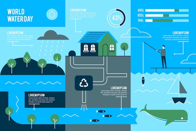 Wereld water dag infographics