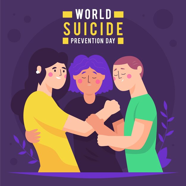 Wereld zelfmoordpreventie dag illustratie