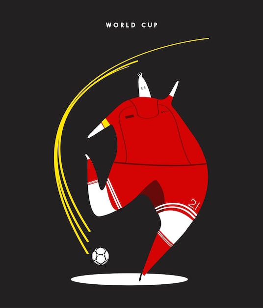 Wereldbeker concept voetballer illustratie