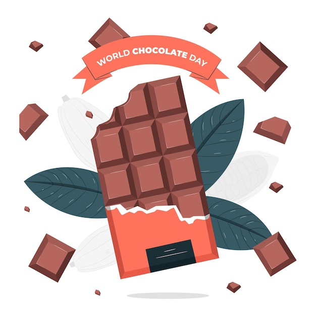 Gratis vector wereldchocolade dag concept illustratie