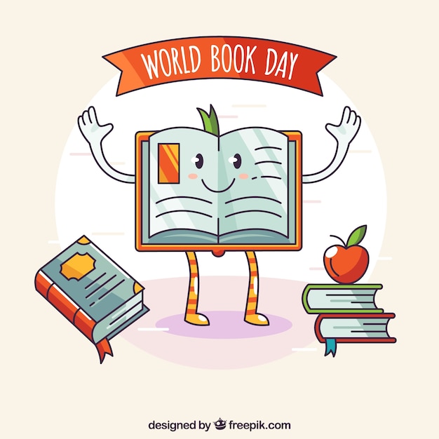 Gratis vector werelddag boek mooie achtergrond