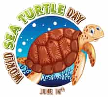 Gratis vector werelddag van de zeeschildpadden vieren