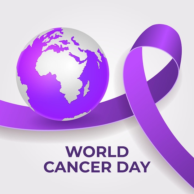 Werelddag voor kanker met kleurovergang