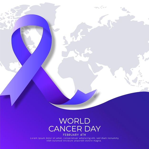 Gratis vector werelddag voor kanker met kleurovergang