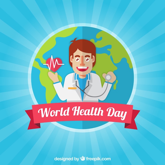 Wereldgezondheidsdag achtergrond met een arts