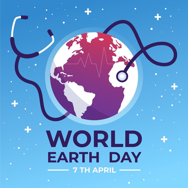 Wereldgezondheidsdag met planeet en stethoscoop