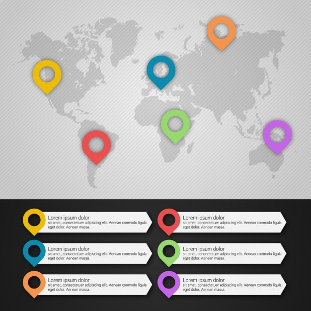 Wereldkaart infographic template