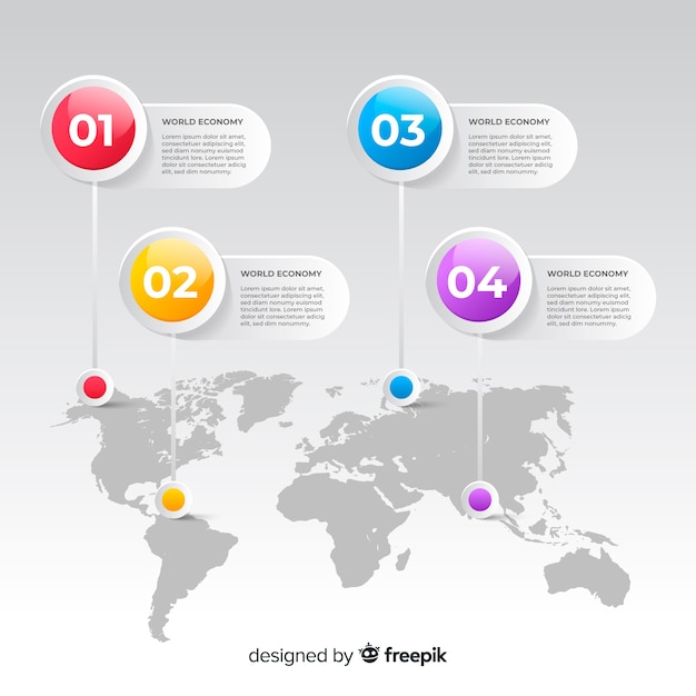 Wereldkaart zakelijke infographic