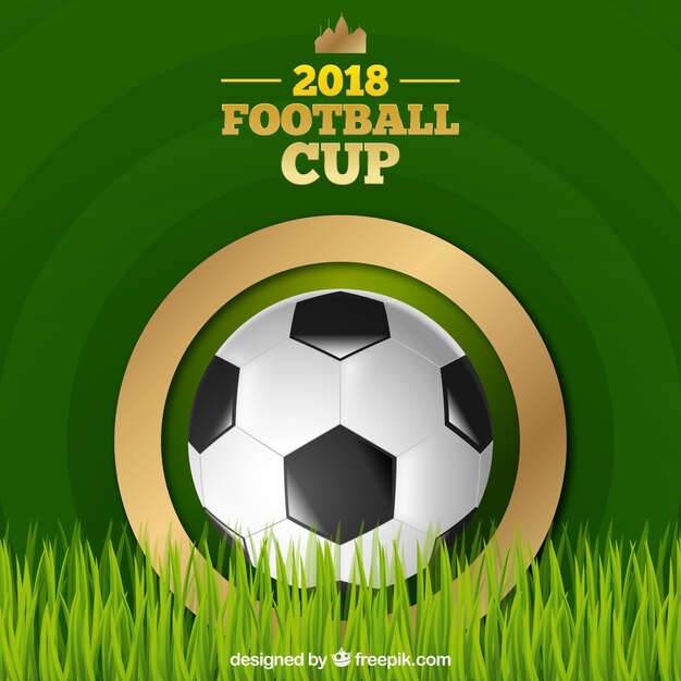 Wereldkampioenschap voetbal achtergrond met bal in realistische stijl