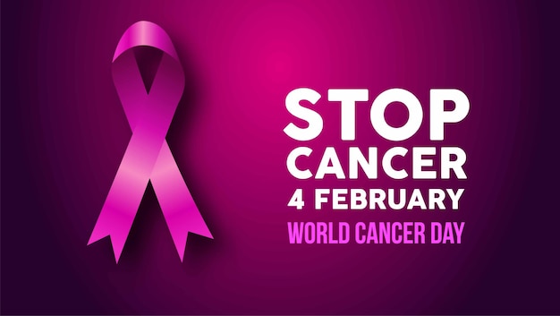Wereldkankerdag poster of banner afbeelding achtergrond 4 februari