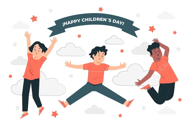 Gratis vector wereldkinderen dag concept illustratie